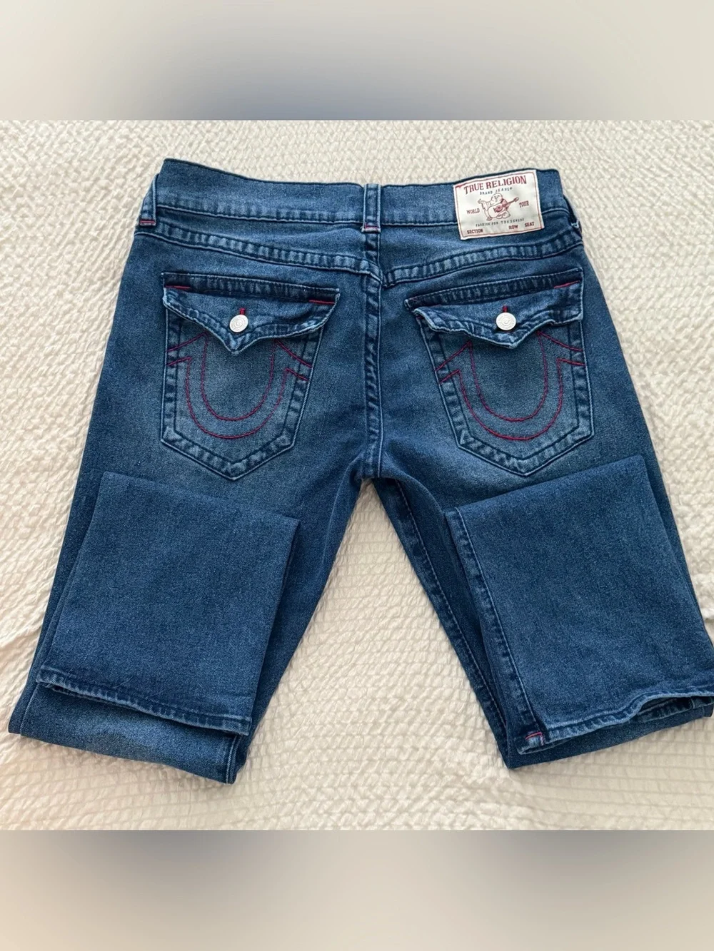 True Religion Indigo Blue Back-Pocket Flap Jeans
